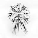cross made with 3 nails and john 14:6 tattoo design idea