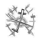 cross made with 3 nails and john 14:6 tattoo design idea