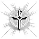 cross made with 3 nails and john 14:6 tattoo design idea