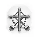 cross made with 3 nails and john 14:6 tattoo design idea