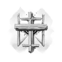 cross made with 3 nails and john 14:6 tattoo design idea