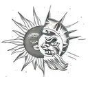 Sun and Moon tattoo design idea