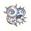 Sun and Moon tattoo design idea