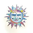 Sun and Moon tattoo design idea