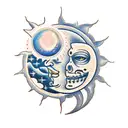 Sun and Moon tattoo design idea