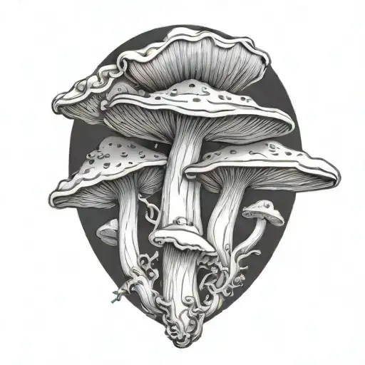oyster mushrooms growing up to shoulder tattoo tattoo design idea