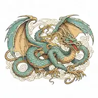 fantasy western dragon wrapped tattoo design idea