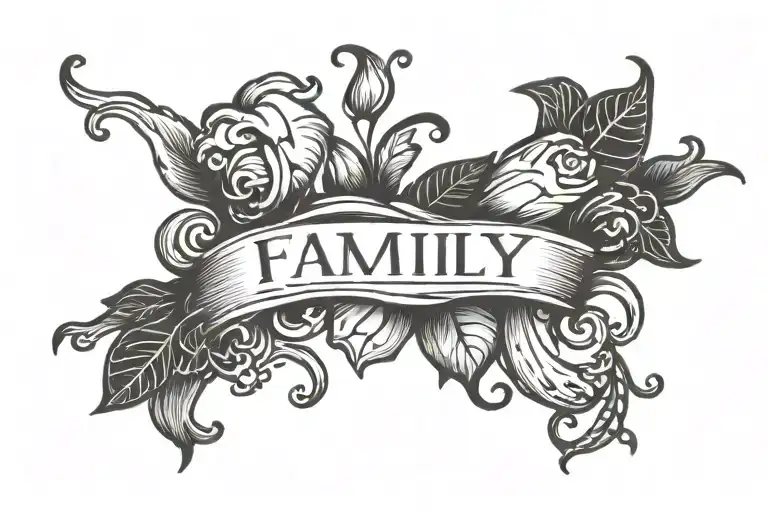 family friends and love text tattoo design idea