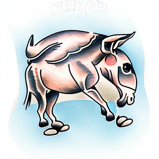 red donkey  tattoo design idea