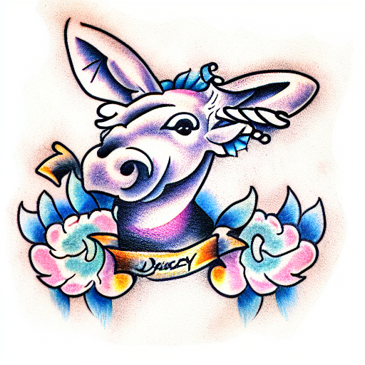  blue donkey  tattoo design idea