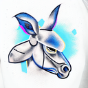  blue donkey piñata tattoo design idea