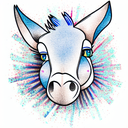  blue donkey piñata tattoo design idea