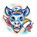  blue donkey  tattoo design idea
