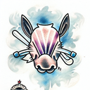  blue donkey  tattoo design idea