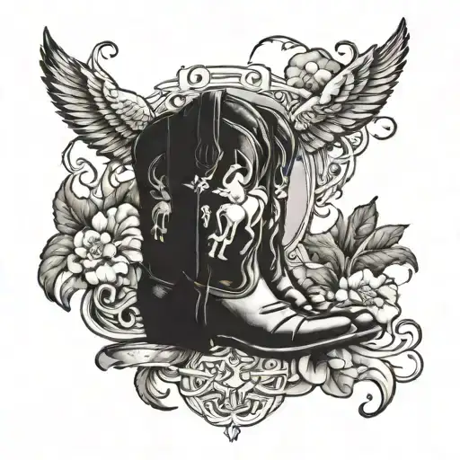 Combine military symbols with ranch imagery (such as cowboy boots, horses, or barns) tattoo design idea