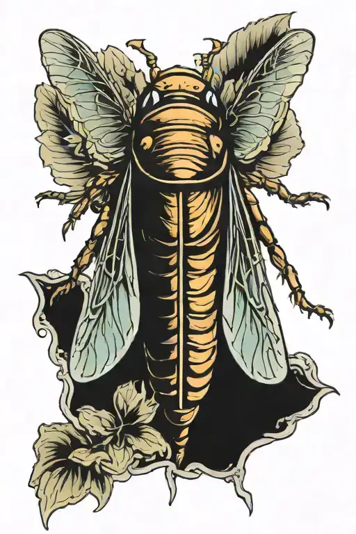 cicada tattoo design idea