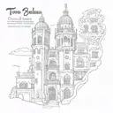 Torre de belem tower of lisbon; casa batlló by antoni gaudi in barcelona; court of the lions la alhambra granada tattoo design idea