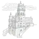 Torre de belem tower of lisbon; casa batlló by antoni gaudi in barcelona; court of the lions la alhambra granada tattoo design idea