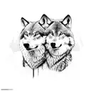 Two wolves in front of the colosseum carrying the AS-Roma football-club logo tattoo design idea