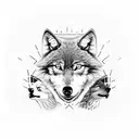 Two wolves in front of the colosseum carrying the AS-Roma football-club logo tattoo design idea