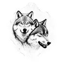 Two wolves in front of the colosseum carrying the AS-Roma football-club logo tattoo design idea