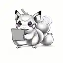 pickachu with purple lighting tattoo design idea