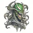 loki ,deadpoo and venom tattoo design idea