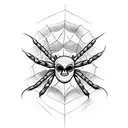 spider with skulls  tattoo design idea