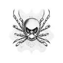 spider with skulls  tattoo design idea