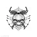 spider with skulls  tattoo design idea