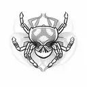 spider with skulls  tattoo design idea