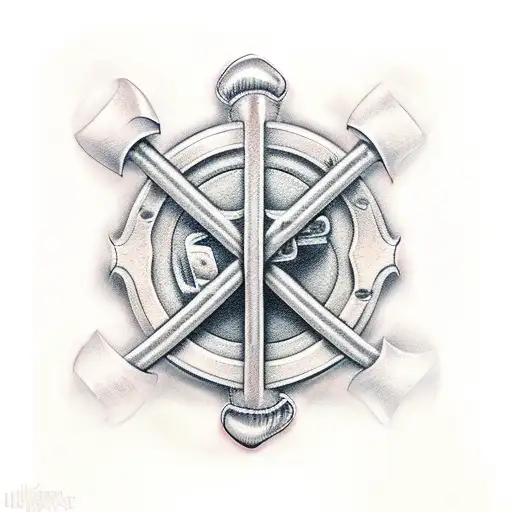 axe, Halligan, firefighter, helmet, ribbons, memorial  tattoo design idea