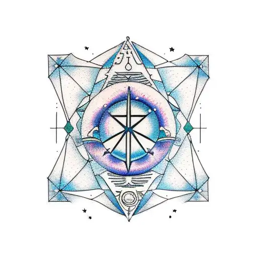 Constellations of the Gemini zodiac sign intertwined with drumsticks tattoo design idea