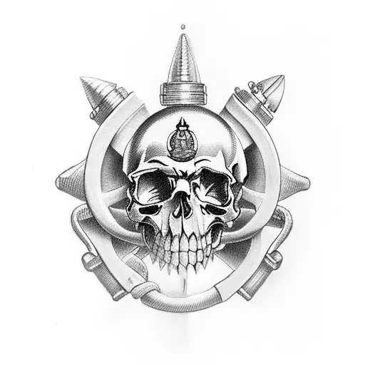 marine corps skull drawings