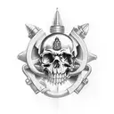 marine corps with skulls tattoo design idea