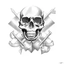 marine corps with skulls tattoo design idea