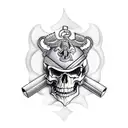 marine corps with skulls tattoo design idea