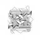 A letter & E letter mix tattoo design idea