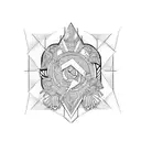 A letter & E letter mix tattoo design idea