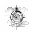 Clock with sentence "this too shall pass"  tattoo design idea