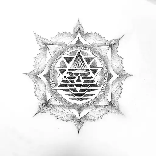 saraswati yantra tattoo design idea