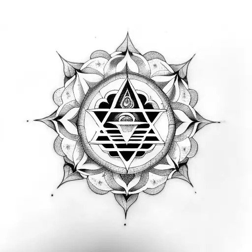saraswati yantra tattoo design idea