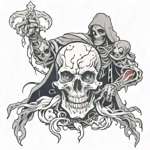Necromancer raising dead tattoo design idea