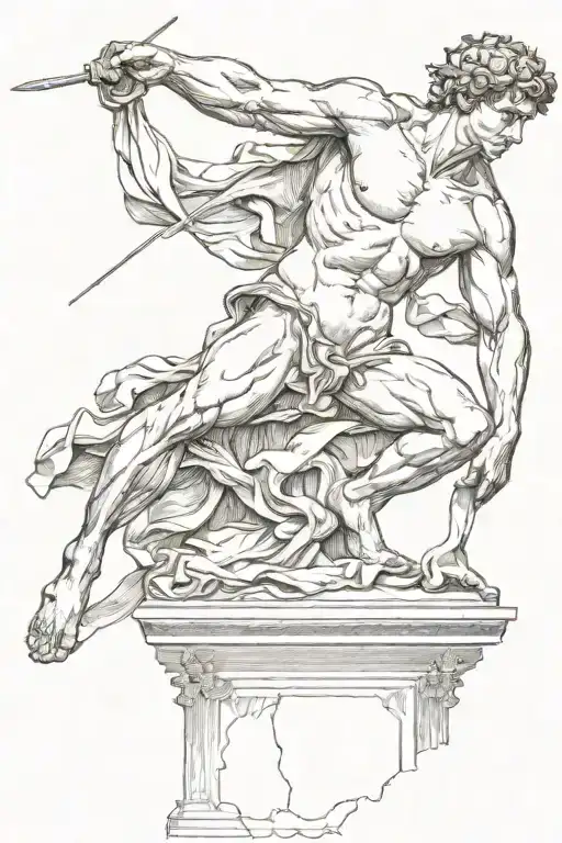 Michelangelo david statue full body tattoo design idea
