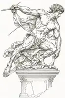 Michelangelo david statue full body tattoo design idea