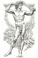 Michelangelo david statue full body tattoo design idea