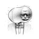 man with suitcase head  tattoo design idea