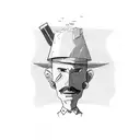 man with suitcase head  tattoo design idea