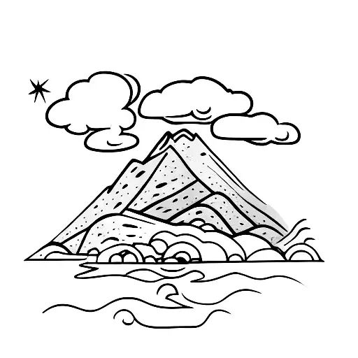 Syphilus pushing a rock up a mountain  tattoo design idea