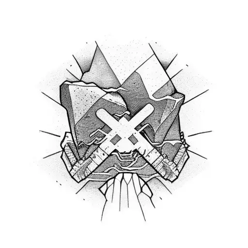 Syphilis pushing a rock up a mountain  tattoo design idea